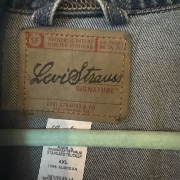 Levi Strauss Signature Denim Trucker Jacket 4XL — Classic Blue Jean Jacket - Picture 8 of 9
